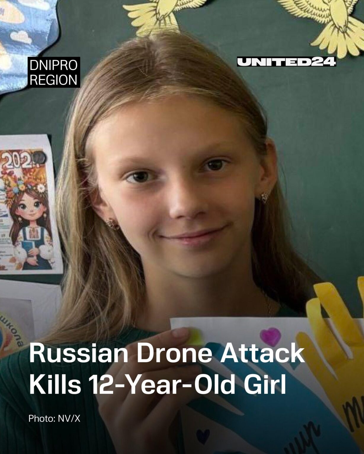 ロシアのドローンストライキにより、ウクライナの12歳の少女、マルハリタ・タイタレンコが殺され、6歳の妹と両親が怪我をした。