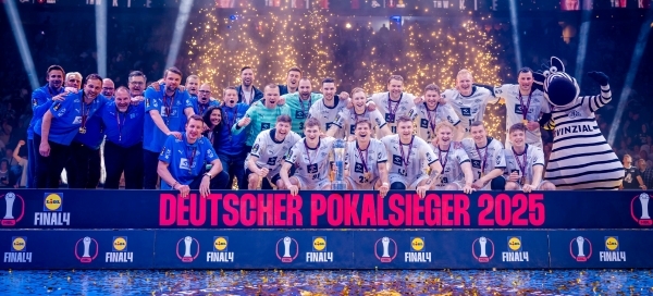 写真2024/25ドイツハンドボールDHBカップ優勝を果たしたTHWキール選手たち、写真出典=THWキール