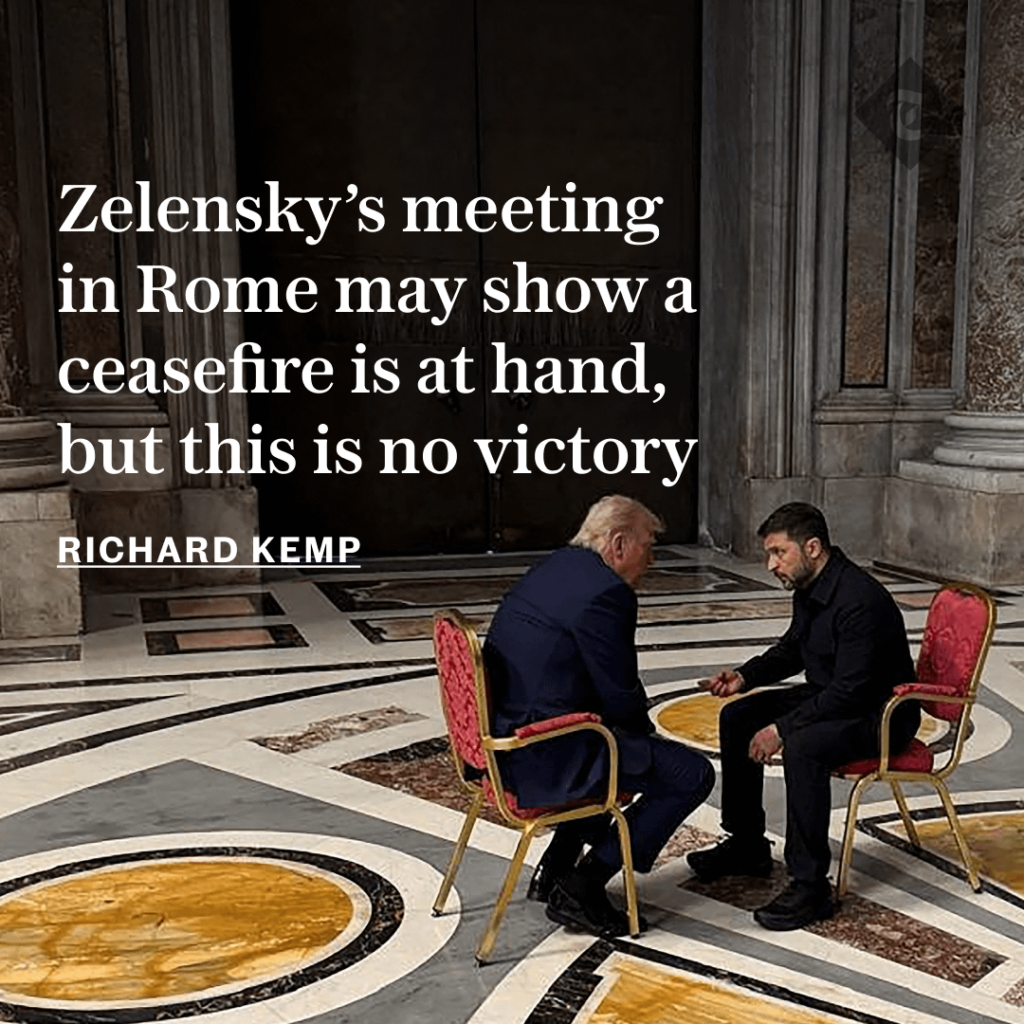 ローマでのゼレンスキーの会議は、停戦が手元にあることを示すかもしれませんが、これは勝利ではありません