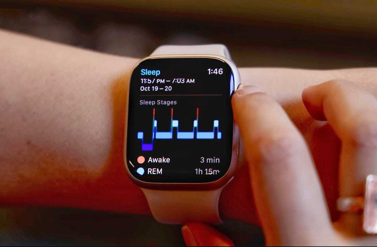 睡眠データを表示したApple Watch