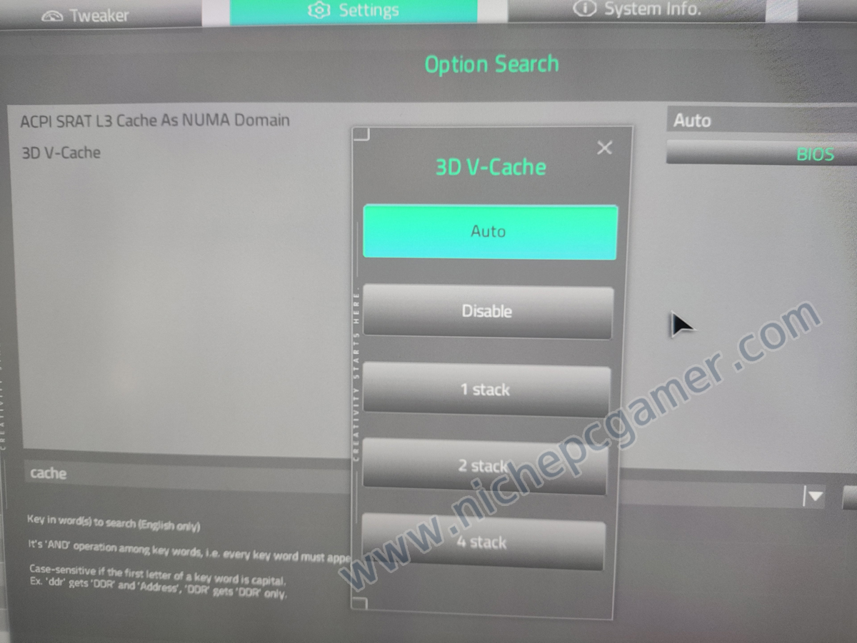3D V-Cacheの設定項目がある