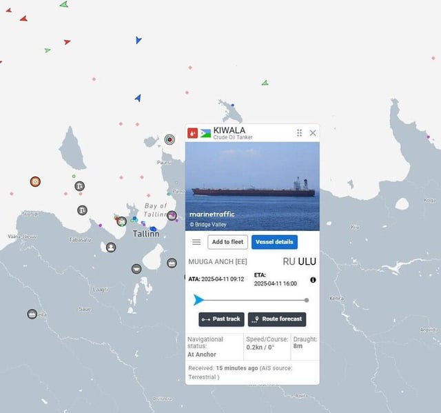 エストニア海軍は、ロシアの影の艦隊キワラのタンカーを拘留しています。