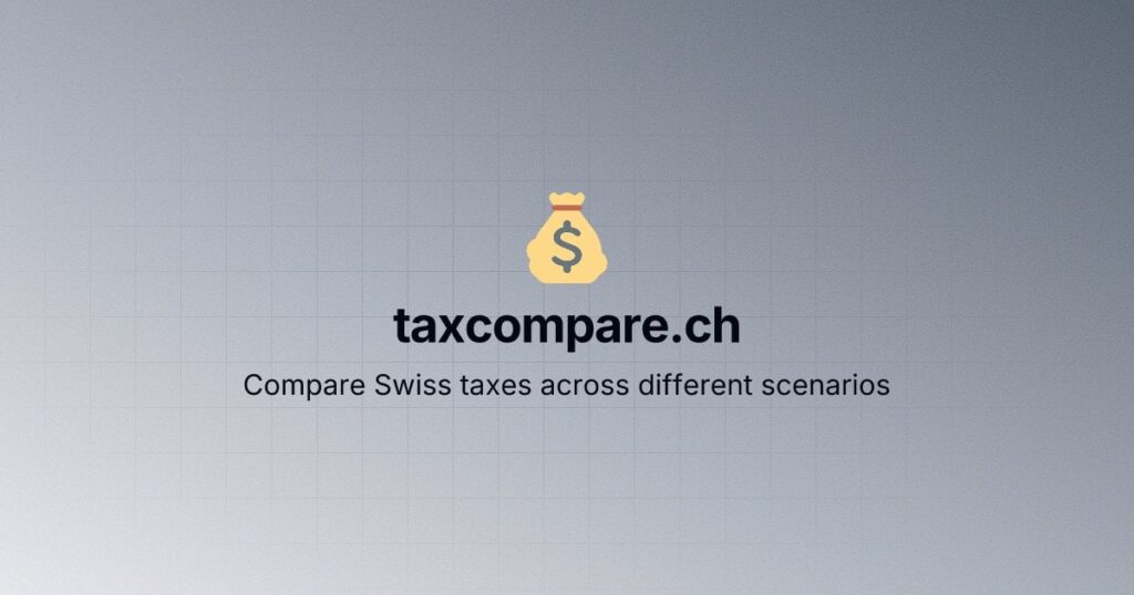 スイスで税シナリオを比較するための無料アプリを構築します