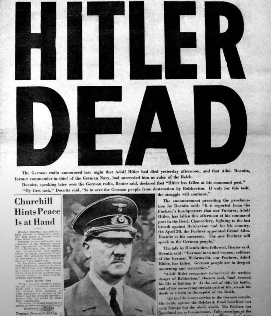 今日、80年前、ヒトラーは自殺しました