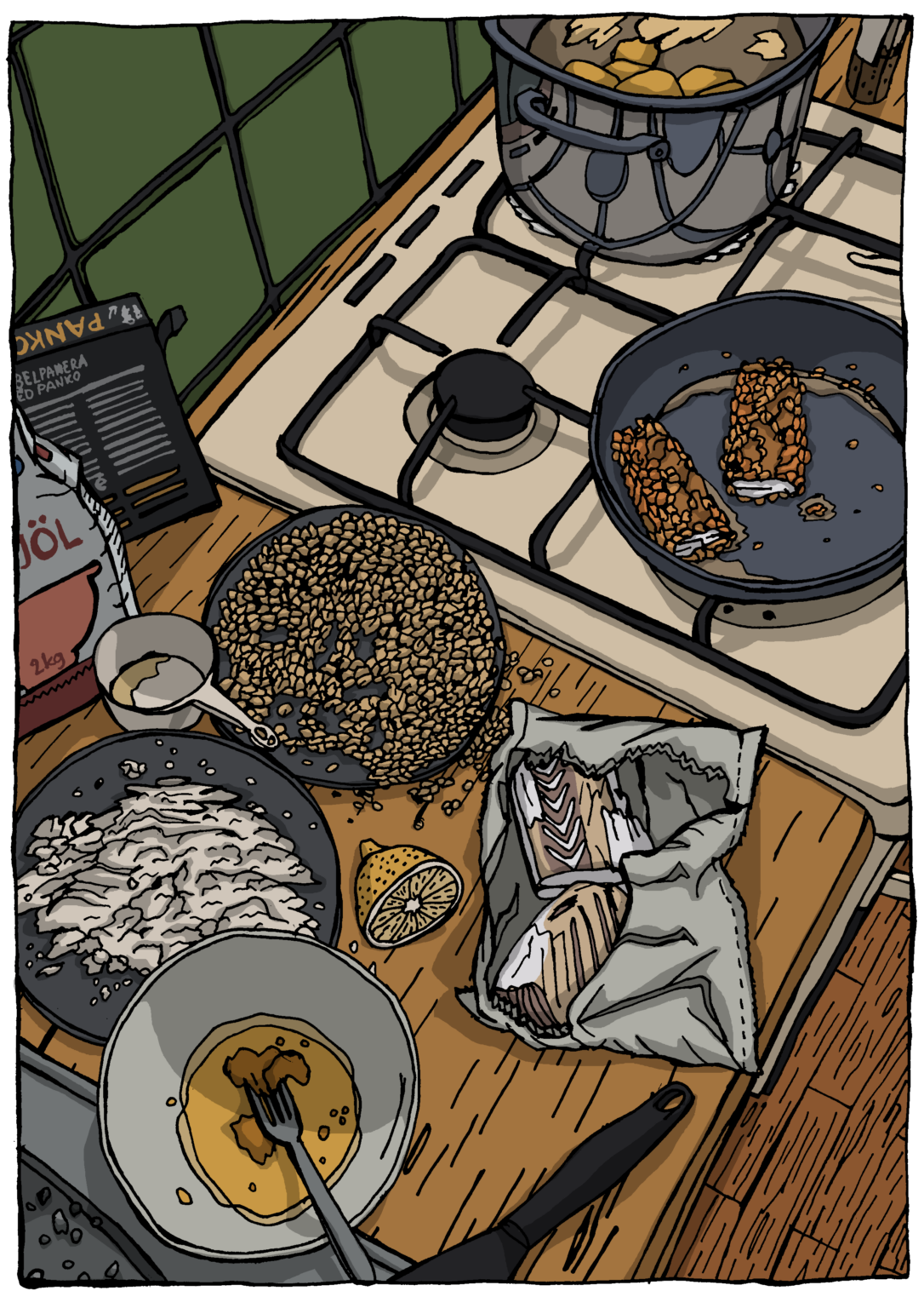 パン粉の魚