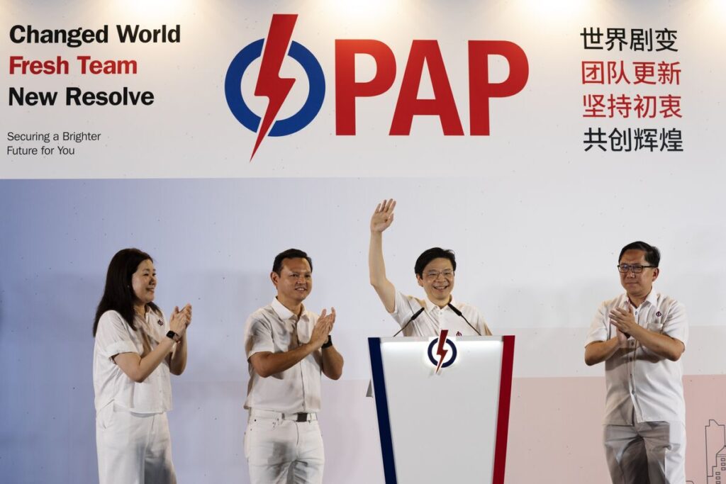シンガポール総選挙、与党圧勝－就任から１年のウォン首相を信任 - Bloomberg