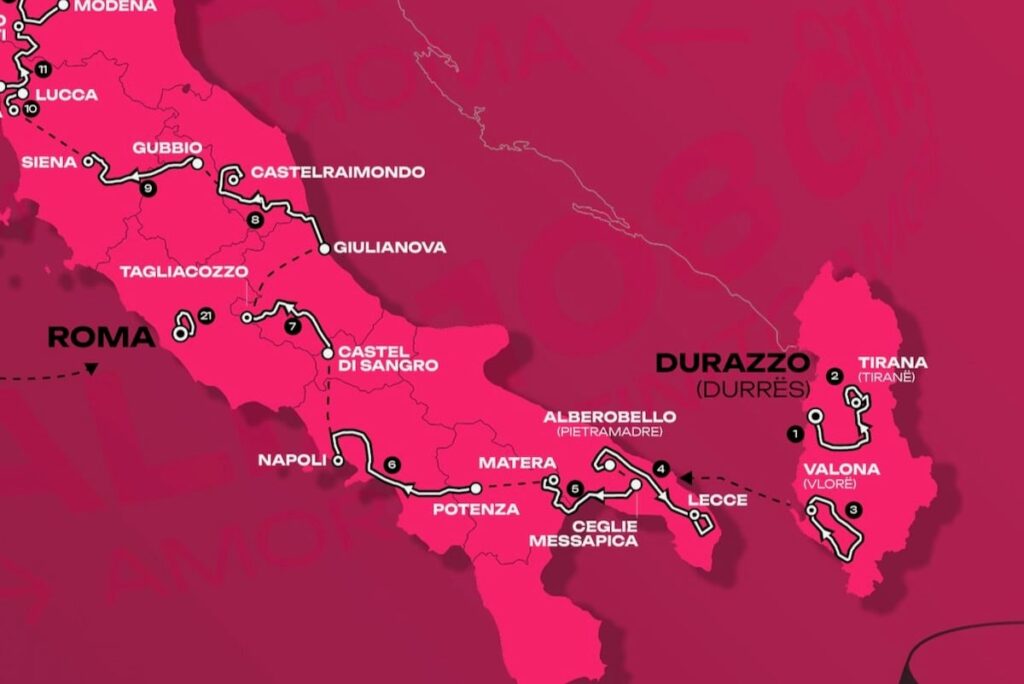 アルバニアで開幕する2025年ジロ　1級山岳フィニッシュや「白い道」が登場する1週目 - ジロ・デ・イタリア2025ステージ紹介 第1週目 | cyclowired