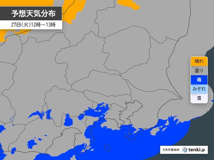 今日27日の関東　スッキリしない天気　所々でにわか雨　昼間もヒンヤリ　羽織る物を