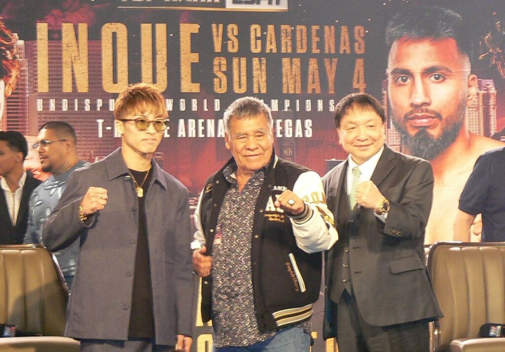 井上尚弥、ラスベガスで元祖・怪物と対面 オリバレス、バレラ、バルガスらレジェンドと記念撮影（スポーツ報知） - Yahoo!ニュース