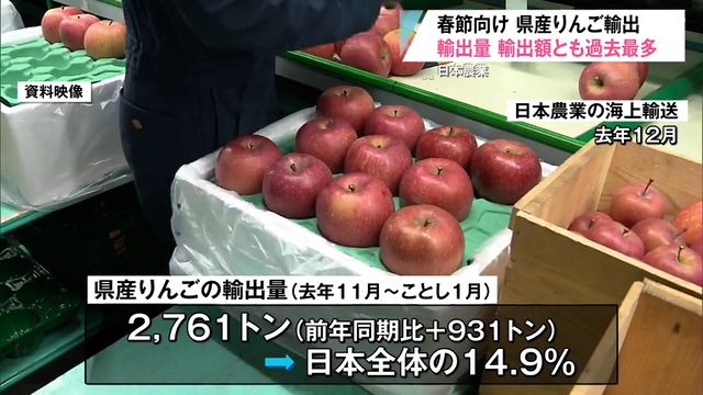 中華圏への青森県産りんごの輸出量が初めて2000トン超 日本農業が発表（青森放送） - Yahoo!ニュース - Yahoo!ニュース
