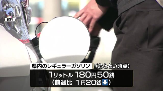 秋田県内のガソリン価格 先月14日以降 値下がりが続く 政府の補助制度により今後も値下がりの見込み（ABS秋田放送） - Yahoo!ニュース - Yahoo!ニュース