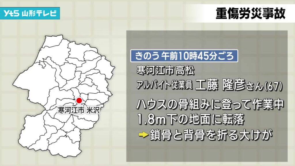 【山形】サクランボ畑で作業の男性 ハウスから転落し大けが（YTS山形テレビ） - Yahoo!ニュース
