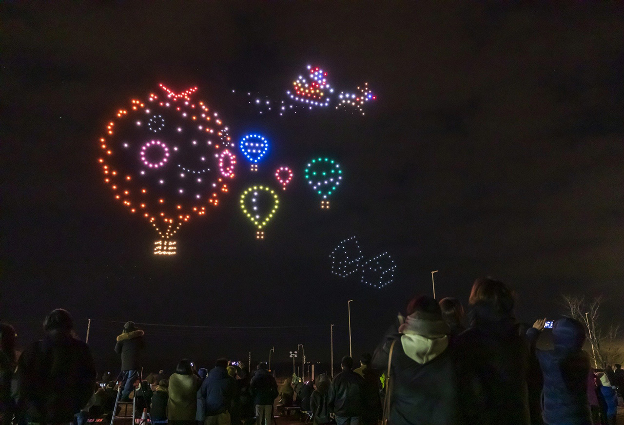 北海道内でのドローンショー