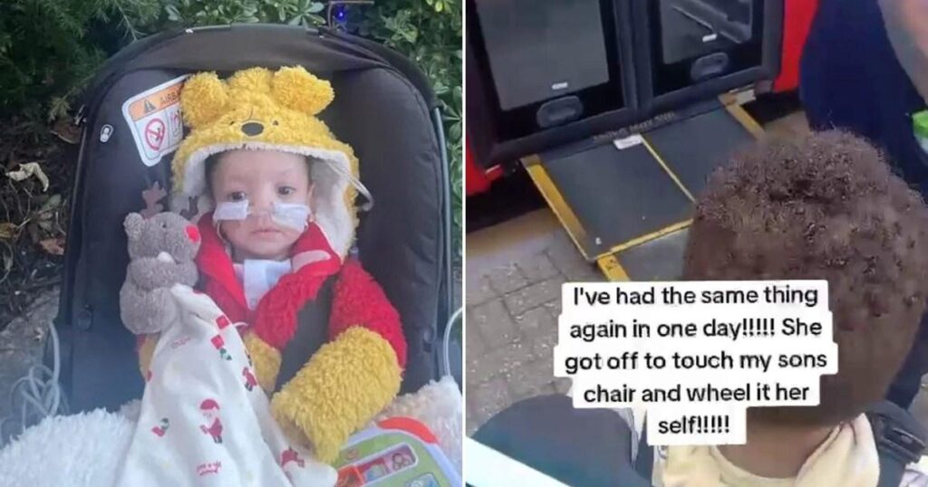 バスの運転手は、下のランプを拒否した後、停止時に障害のある息子を離れます