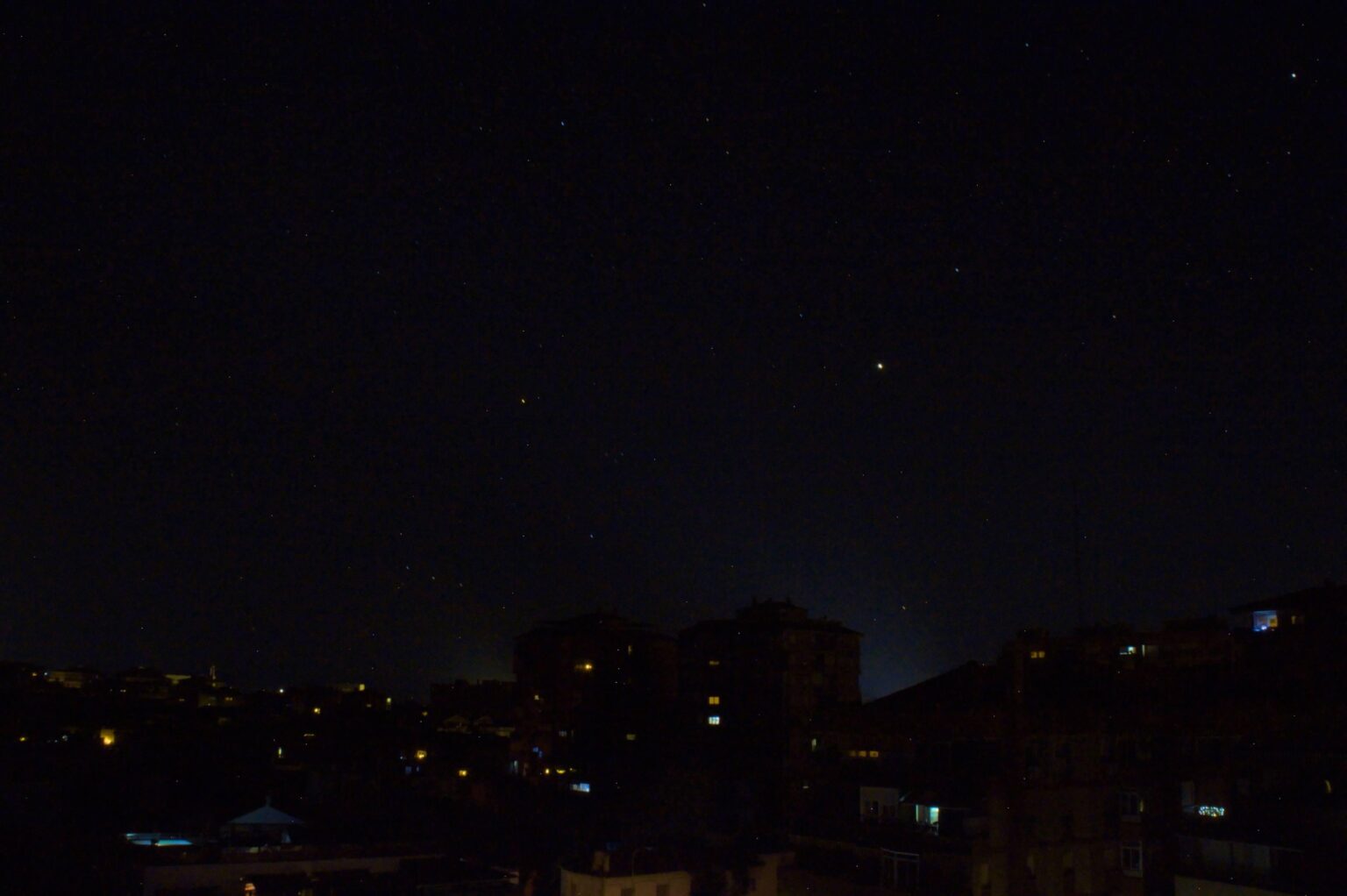 停電中に星から撮影する写真。