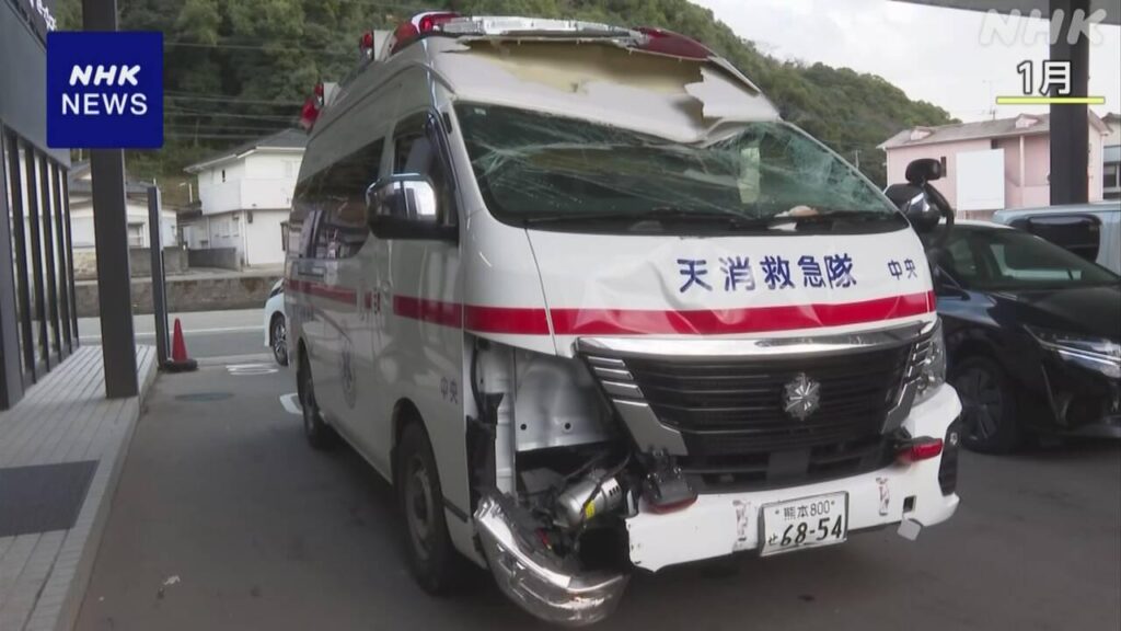 緊急走行中の救急車が事故 運転の隊員からアルコール検出 熊本