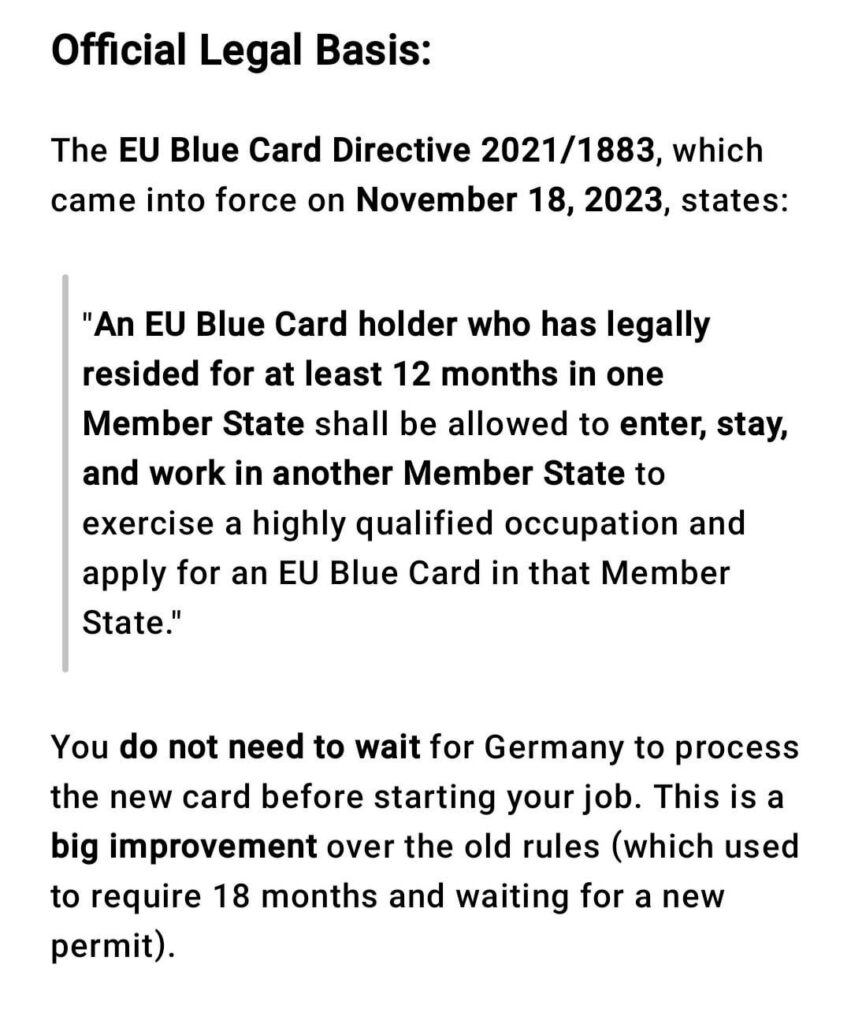 EUブルーカードをドイツに切り替えます EUブルーカードをドイツに切り替えます