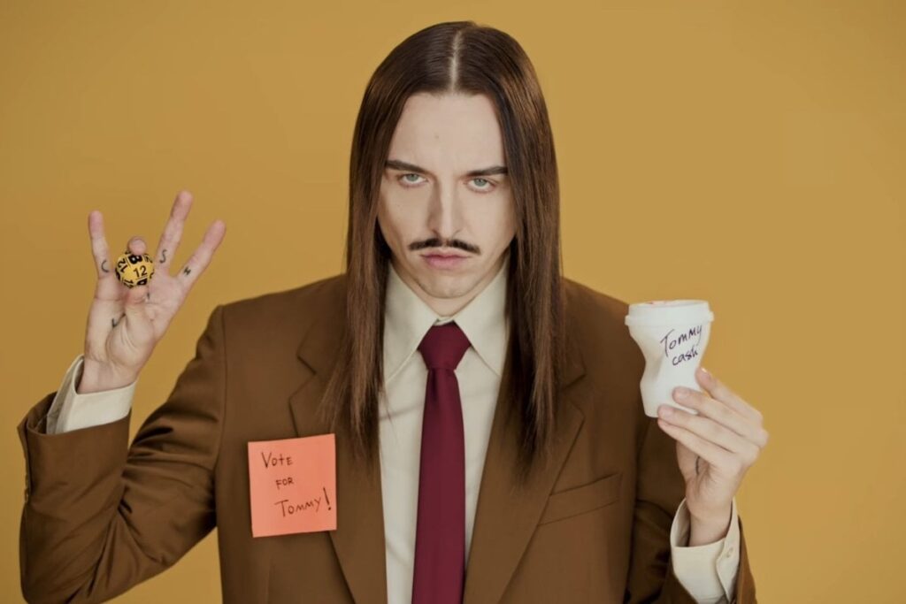 州所有の会社のメガディル。 Tommy Cash Eesti Lotoキャンペーンには6桁の金額がかかります