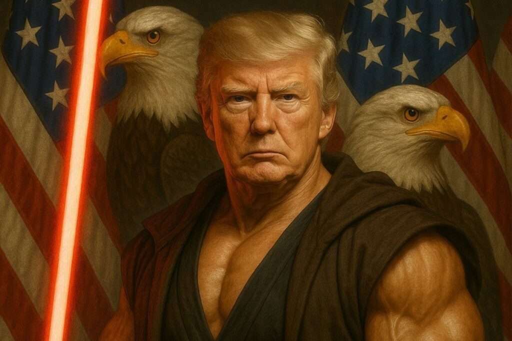スターウォーズのファンは、ホワイトハウスからのトランプの新しいAIイメージの詳細を語ることを指摘しています