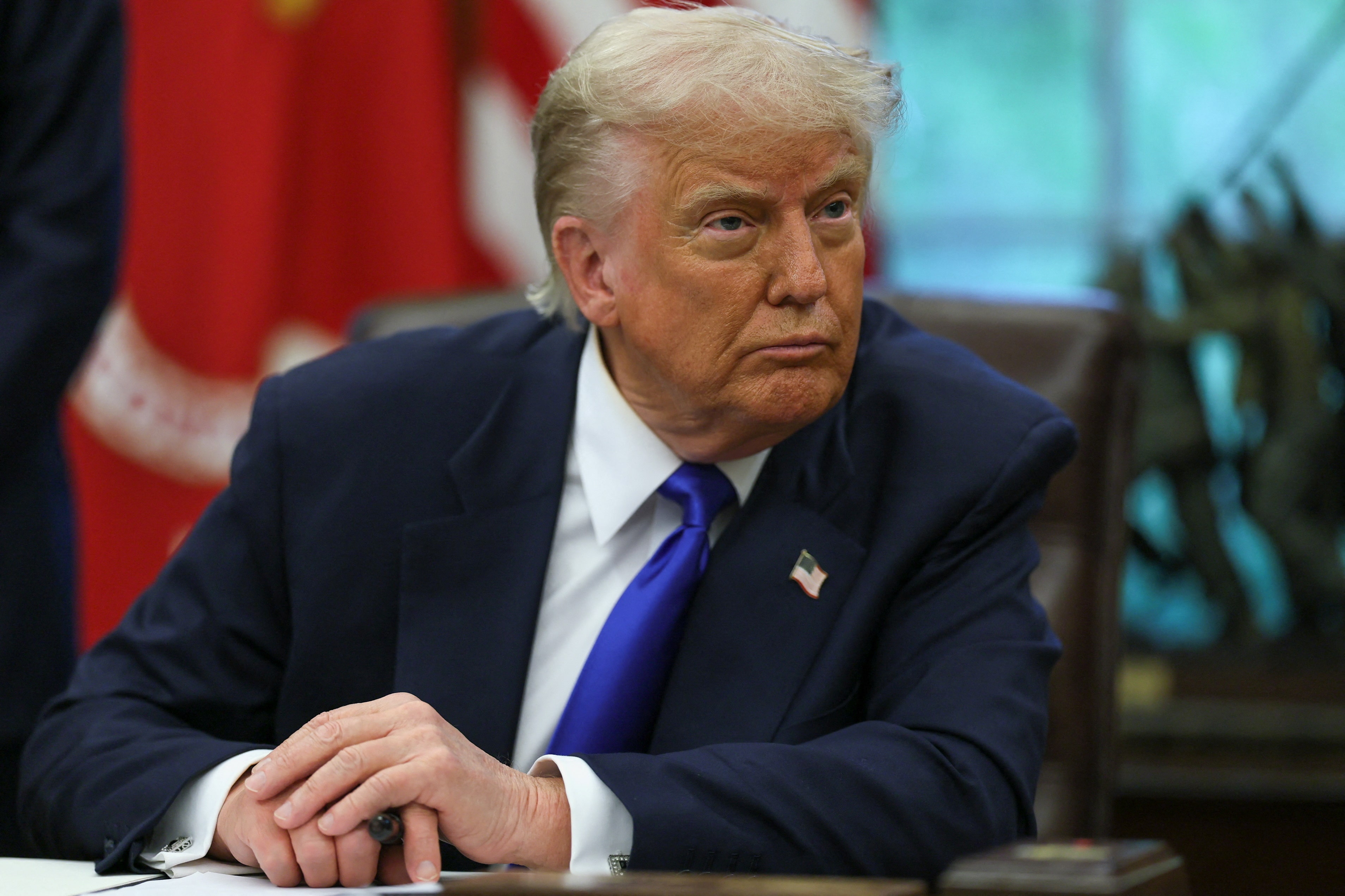 U.S. President Trump signs executive orders and proclamations in the Oval Office at the White House