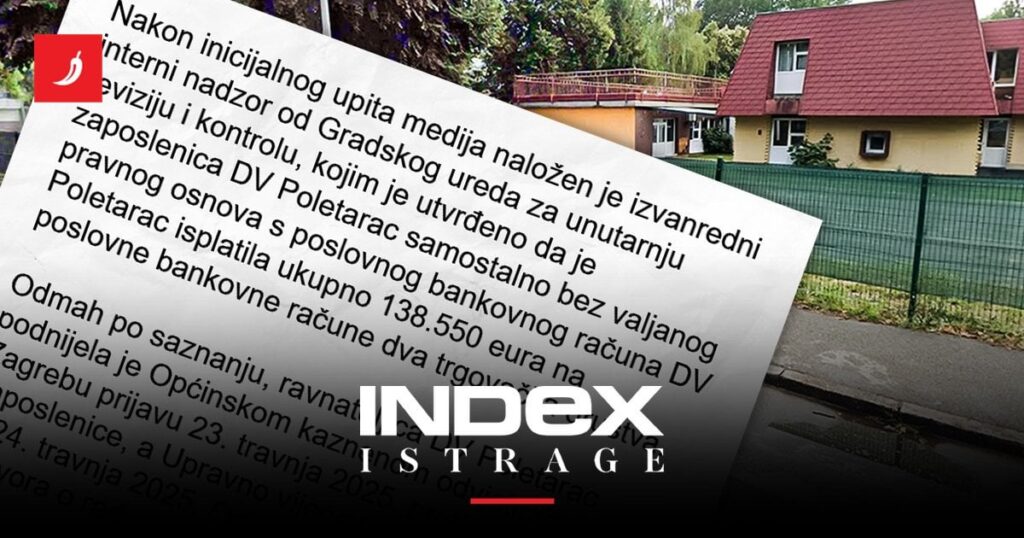 Ivica Lovricの娘のSNAH -IN -LOAWの幼稚園のアカウントからの調査は、80,000ユーロを夫に転送しました