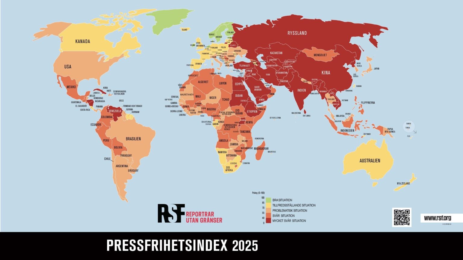 Press Freedom Index 2025：報道の自由における歴史的なグローバルな景気後退