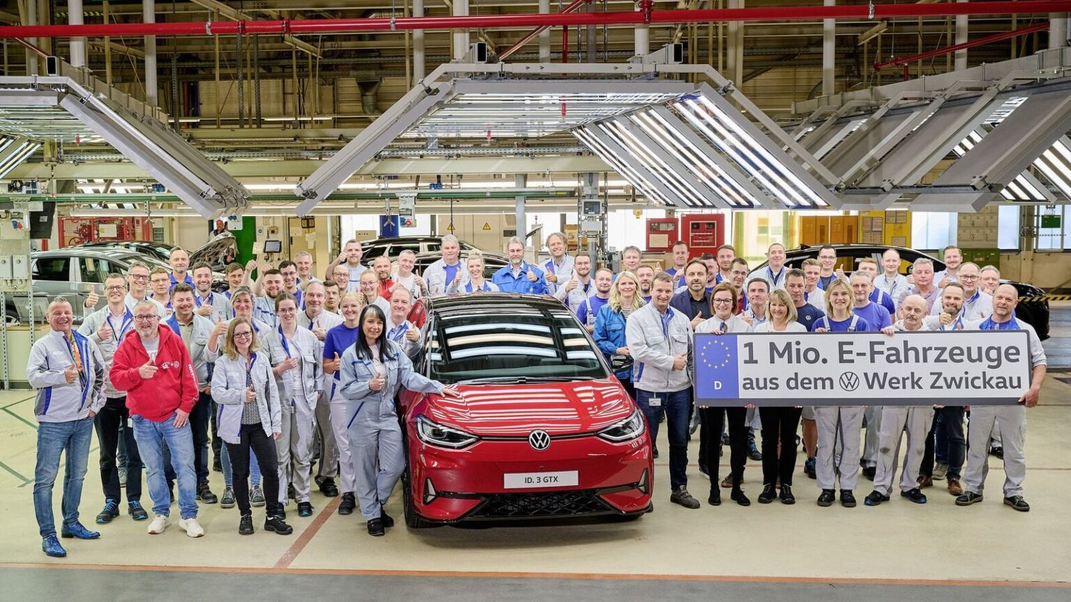 フォルクスワーゲンズウィッカウ工場は、100万の電気自動車のマイルストーンを攻撃します