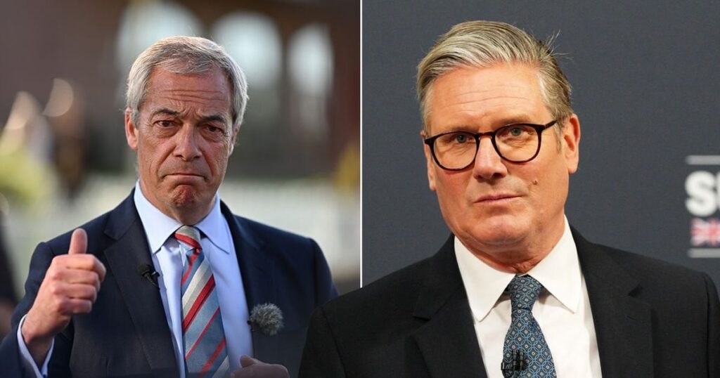 Keir StarmerはNigel Farageに対する猛烈な攻撃を開始します - 「彼の体の愛国的な骨ではない」