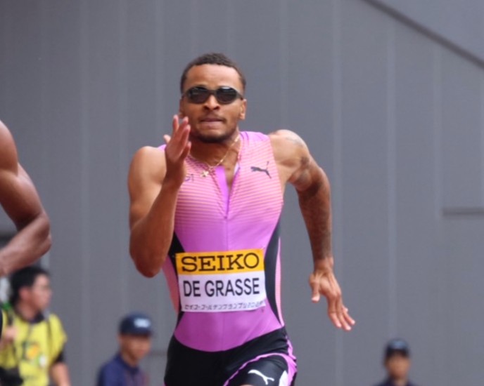 【セイコーGGP】男子 200m　2位　アンドレ・ドグラス（カナダ）Andre DE GRASSE（2nd-place）　コメント／Seiko Golden Grand Prix 2025 Tokyo