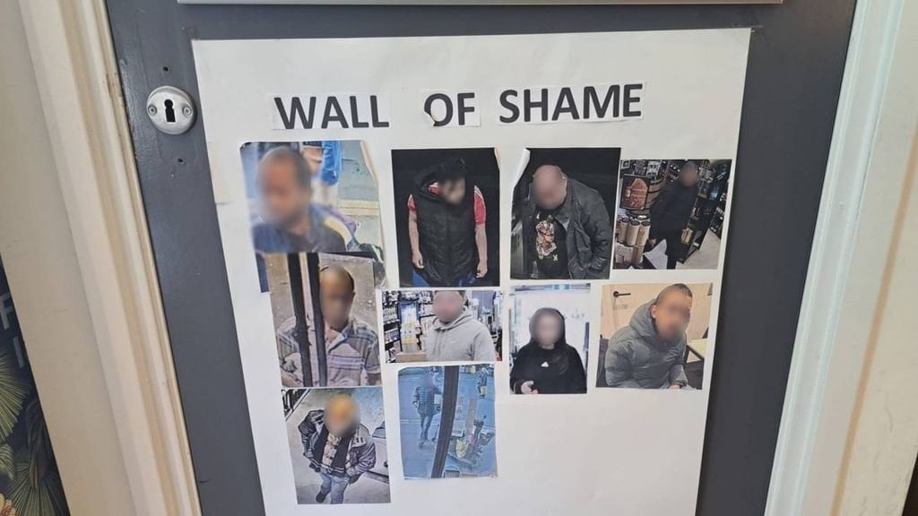 Groningen Liquor Storeは、「恥の壁」に万引き者の写真を掛けています