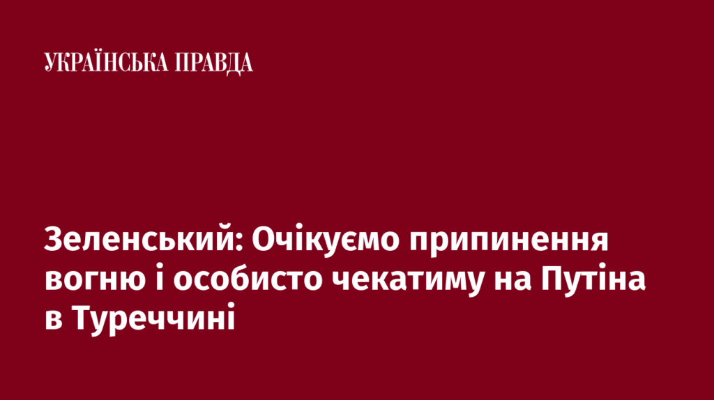 Zelensky：私たちは停戦を期待しています、そして私は個人的にトルコでプーチンを待ちます