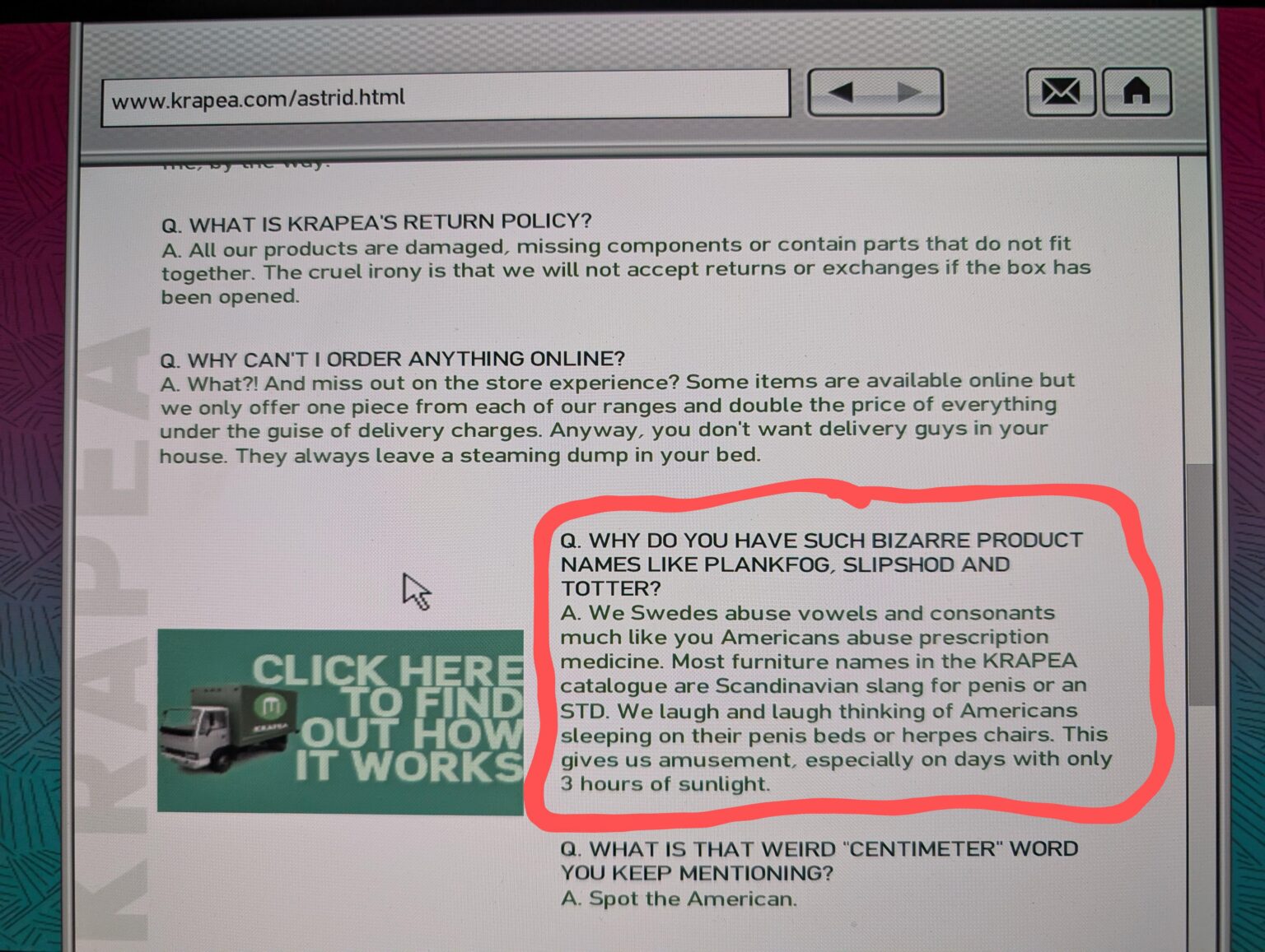 GTA IVについて再生を開始し、Krapea's（IKEA）WebサイトでQ＆Aの下でこの素晴らしいテキストを見つけました