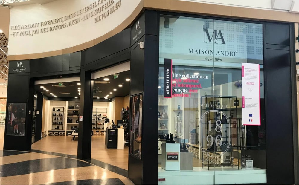 フランスのショッピングモール「Bay2」内のメゾン・アンドレの店舗