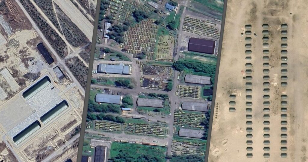 衛星画像は、第二次世界大戦がサージを恐れるにつれて、フィンランドの国境でロシア軍を示しています