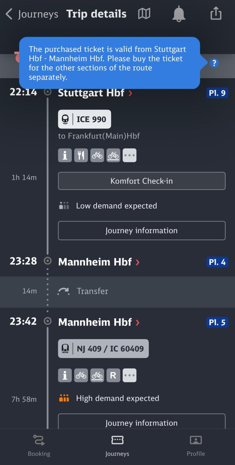 Deutche Bahnチケット