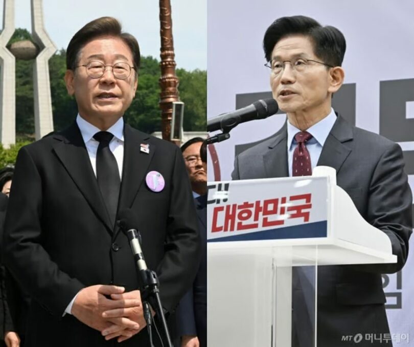 イ・ジェミョン氏（左）とキム・ムンス氏(c)news1/MONEYTODAY