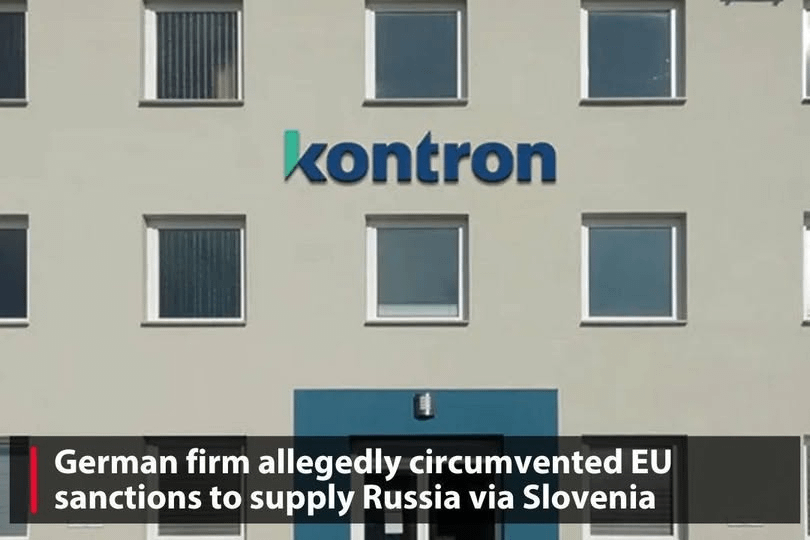 ドイツの会社のコントロンは、EU制裁にもかかわらず、スロベニアを介してロシアにデュアル使用技術で350万ユーロを輸出したと言われています。出荷は2023年6月以降に制裁を続け、ロシアの企業イスクラテクノロジーへのコンプライアンスとつながりについての懸念を提起しました。