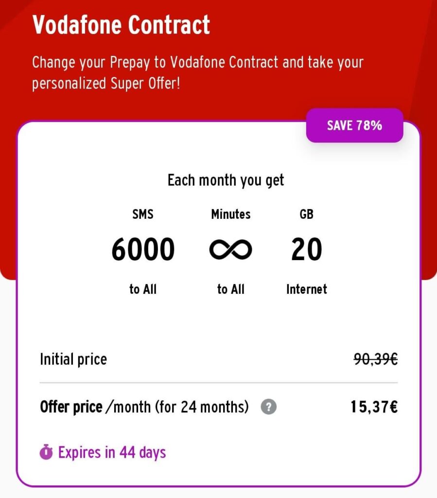 Vodafoneは、このパッケージに月額90ユーロを支払う人がいると主張しています
