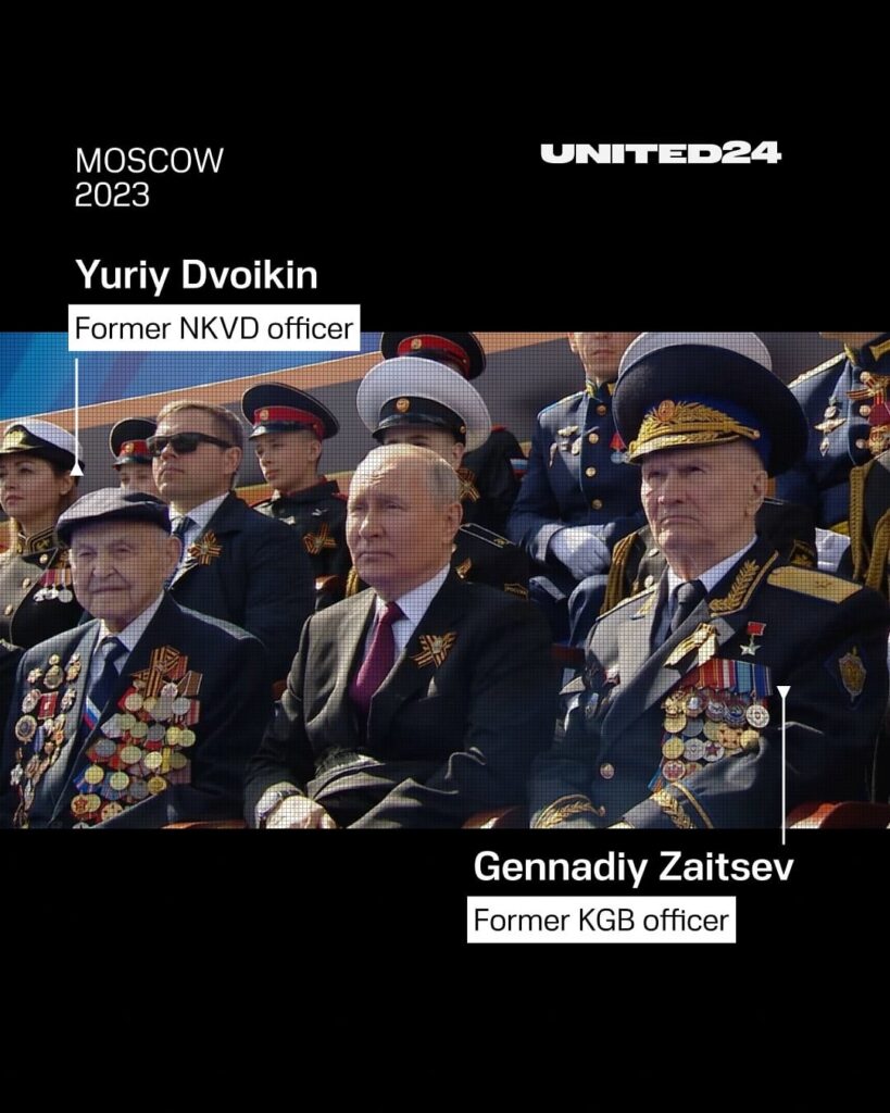 2023年5月9日の勝利パレードで独裁者ウラジミールプーチンの隣に座った退役軍人は、ナチスドイツと戦ったことはありませんでした。驚きはありません