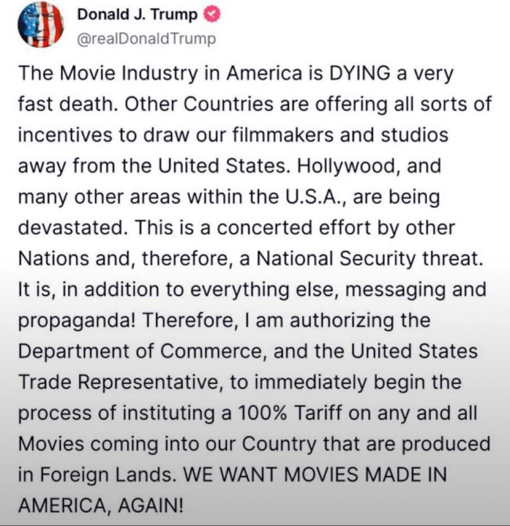 トランプは、すべてのポーランド映画に100％の関税を課しています