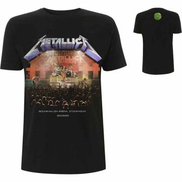【予約商品】METALLICA バンドTシャツ ユニセックス: Stockholm '86. (Black) (Back Print) - BLACK