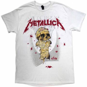 【予約商品】METALLICA バンドTシャツ ユニセックス: One Landmine (White) (Back Print) - WHITE
