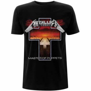 【予約商品】METALLICA バンドTシャツ ユニセックス: Master of Puppets Cross (Black) - BLACK