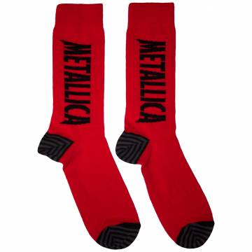【予約商品】METALLICA Unisex Ankle Socks: Stressed Logo (Red) (UK Size 6 - 11) - RED