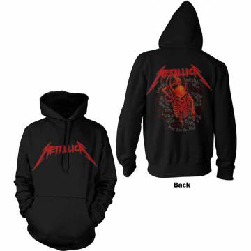 【予約商品】METALLICA Unisex Pullover Hoodie: Skull Screaming Red (Black) (Back Print) - BLACK
