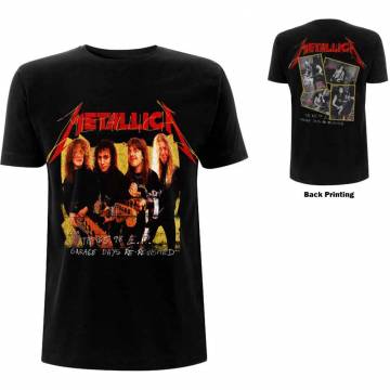【予約商品】METALLICA バンドTシャツ ユニセックス: Garage Photo Yellow (Black) (Back Print) - BLACK