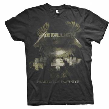 【予約商品】METALLICA バンドTシャツ ユニセックス: Master of Puppets Distressed (Black) - BLACK