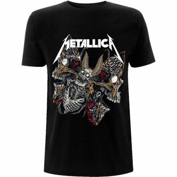 METALLICA バンドTシャツ ユニセックス: Skull Moth (Black) - BLACK