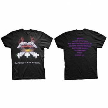 【予約商品】METALLICA バンドTシャツ ユニセックス: Master of Puppets (Black) (Back Print) - BLACK