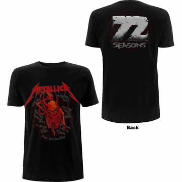 【予約商品】METALLICA バンドTシャツ ユニセックス: Skull Screaming Red 72 Seasons (Black) (Back Print) - BLACK